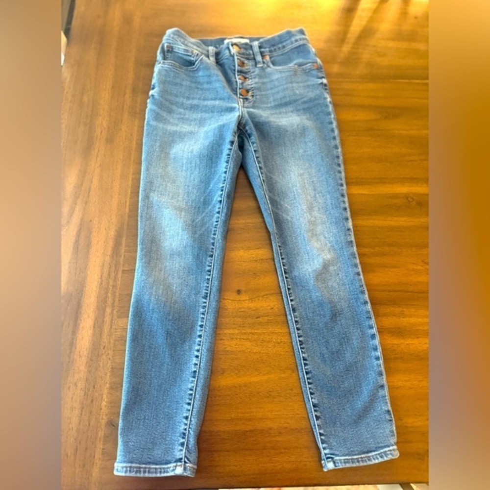 Madewell 9’ Mid Rise Skinny Crop Classic Blue Denim Jeans 27